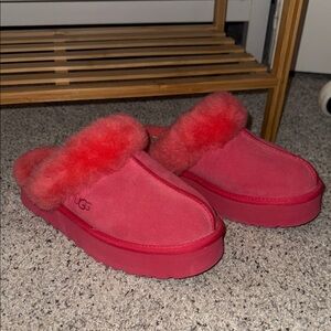 UGG Women's Vibrant Pink Sheepskin Slippers